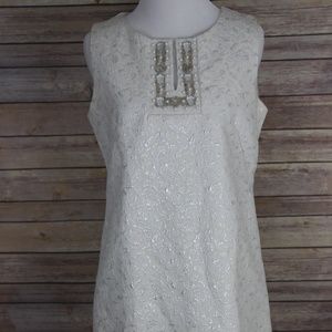COLLECTIONS BY DRESSBARN Ivory and Silver Dress